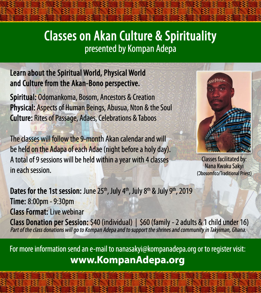 Classes on Akan-Bono Culture and Spirituality flyer